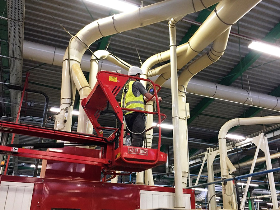 installation de dépoussiérage et filtration pour poussières